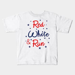 Red, White and Run Kids T-Shirt